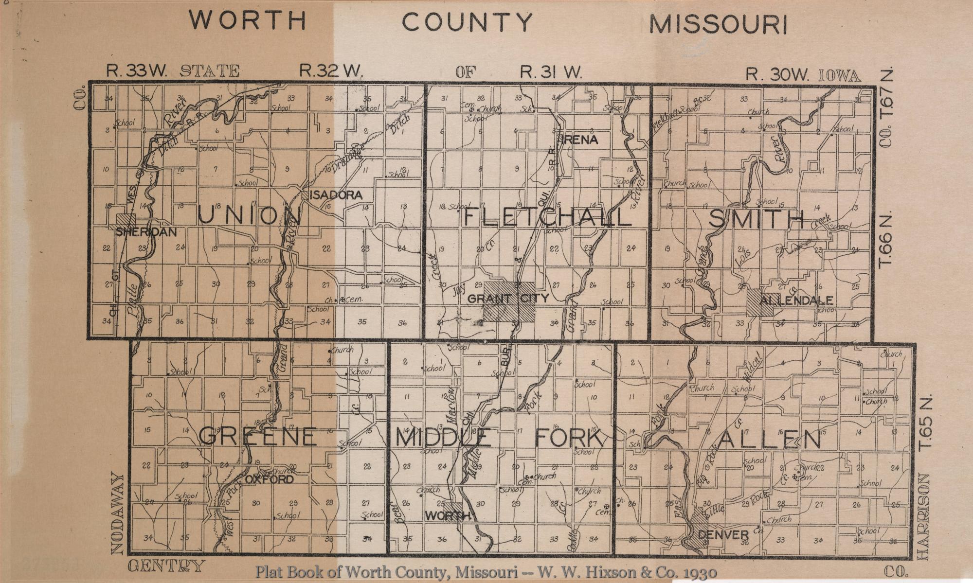 1930 Plat Book of Worth County